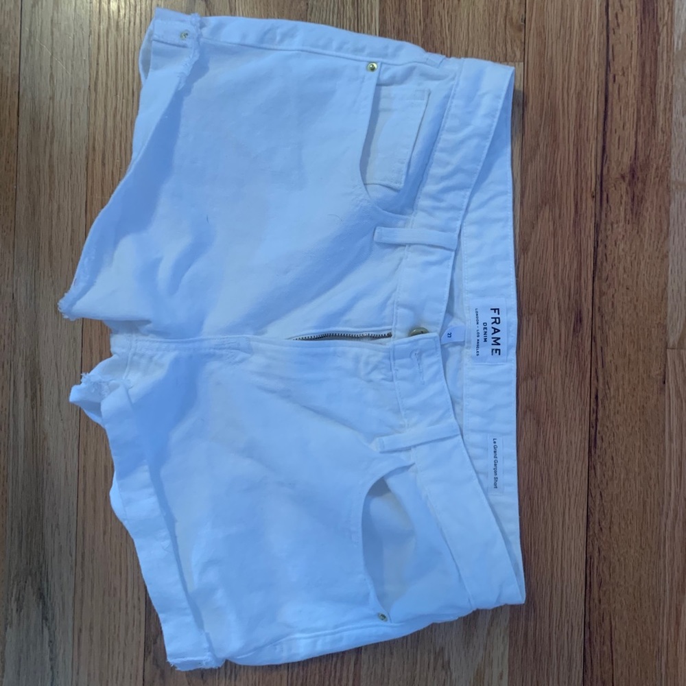 FRAME denim white jean shorts sz 27